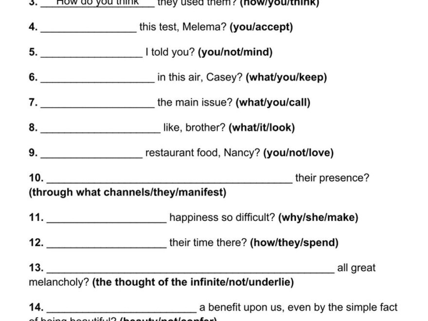 101 Present Simple Question PDF Worksheets With Answers Grammarism