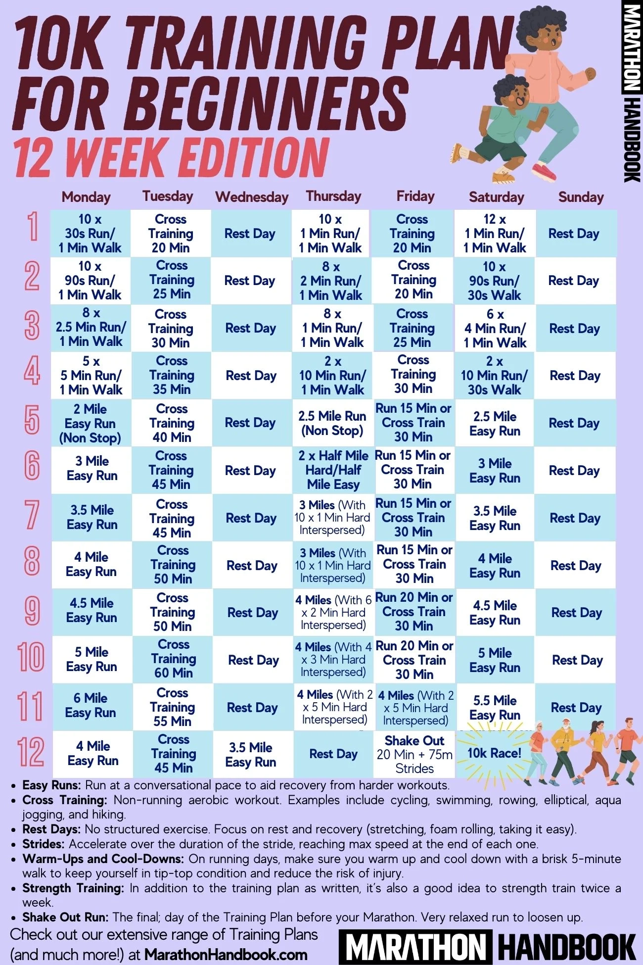 Printable 10k Training Schedule Printable 10k Training Schedule