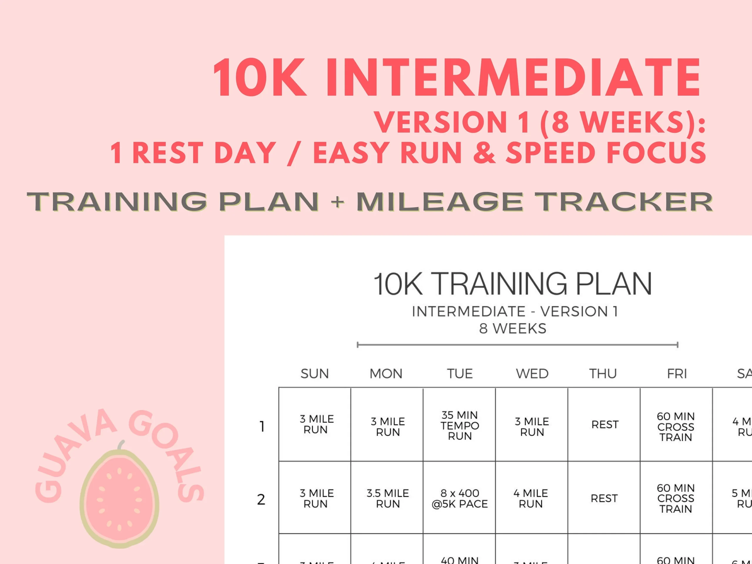 10k Training Plan Intermediate Printable Download 8 Weeks To 10k Running Plan For 10k Race Etsy 10k Training Plan Intermediate Printable Download 8 Weeks To 10k Running Plan For 10k Race Etsy