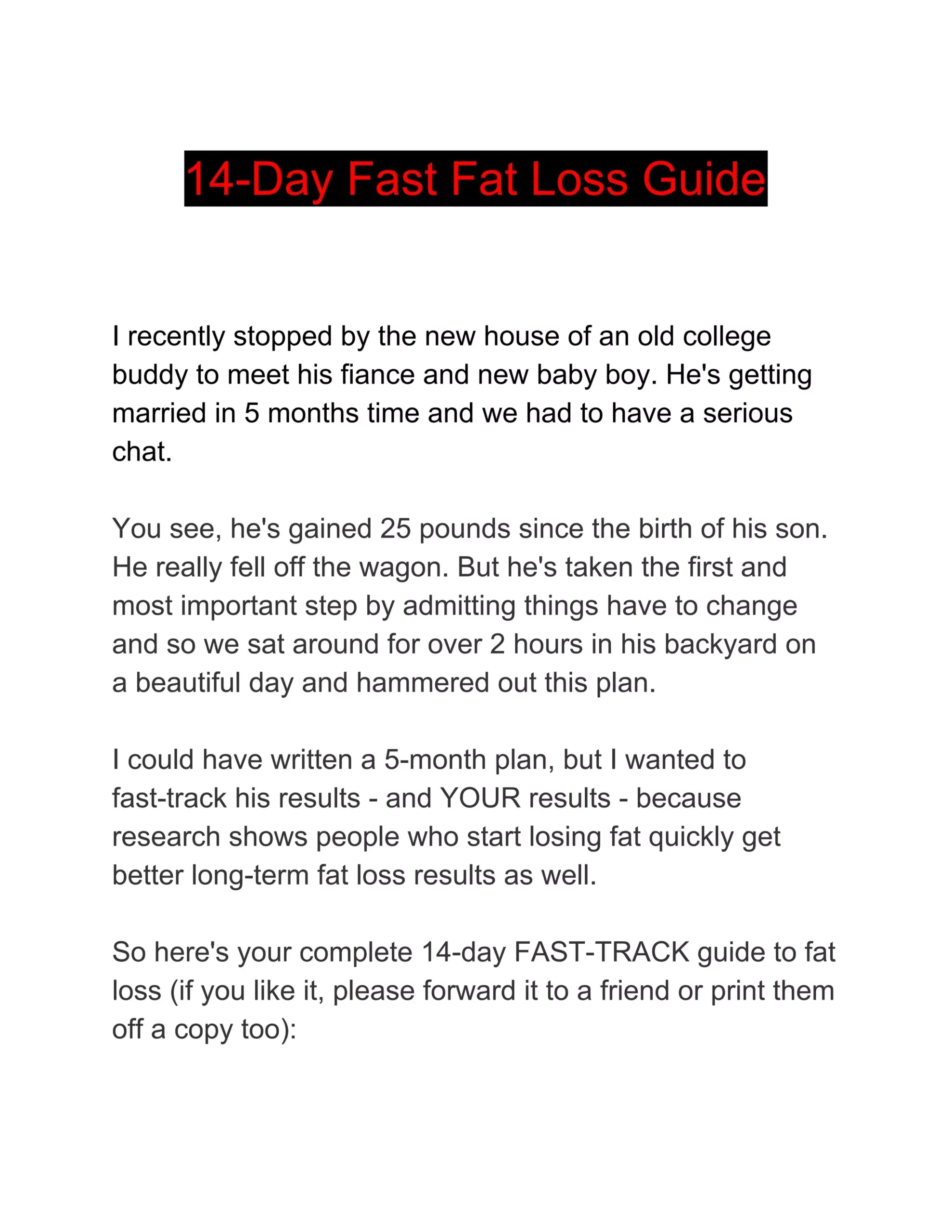 14 Day Fast Fat Loss Guide 1 PDF 14 Day Fast Fat Loss Guide 1 PDF
