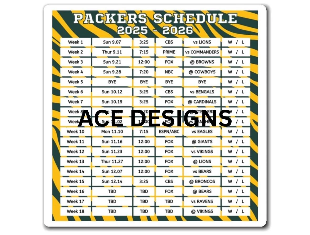 Printable Green Bay Packers Schedule 2026