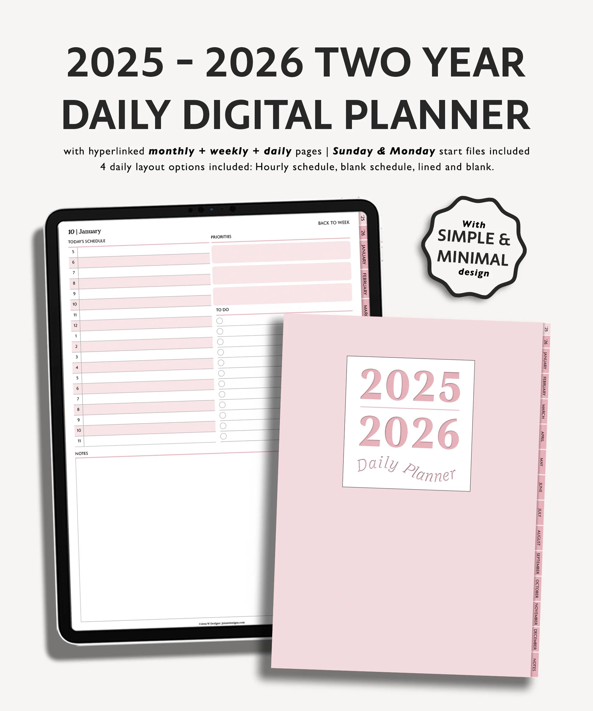 Printable Work Planner 2025-2026