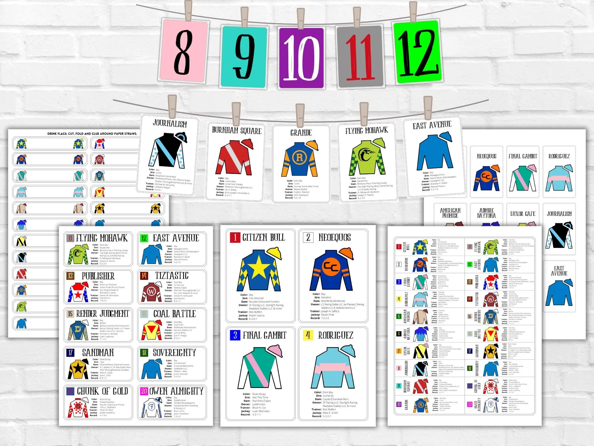2025 Kentucky Derby Horse Jockey Silks Kentucky Derby Horse Roster 151 Kentucky Derby Party Printable Kentucky Derby Post Printable Etsy