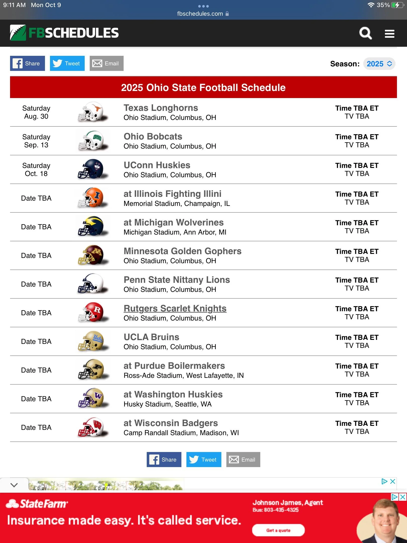 2025 Schedule R OhioStateFootball