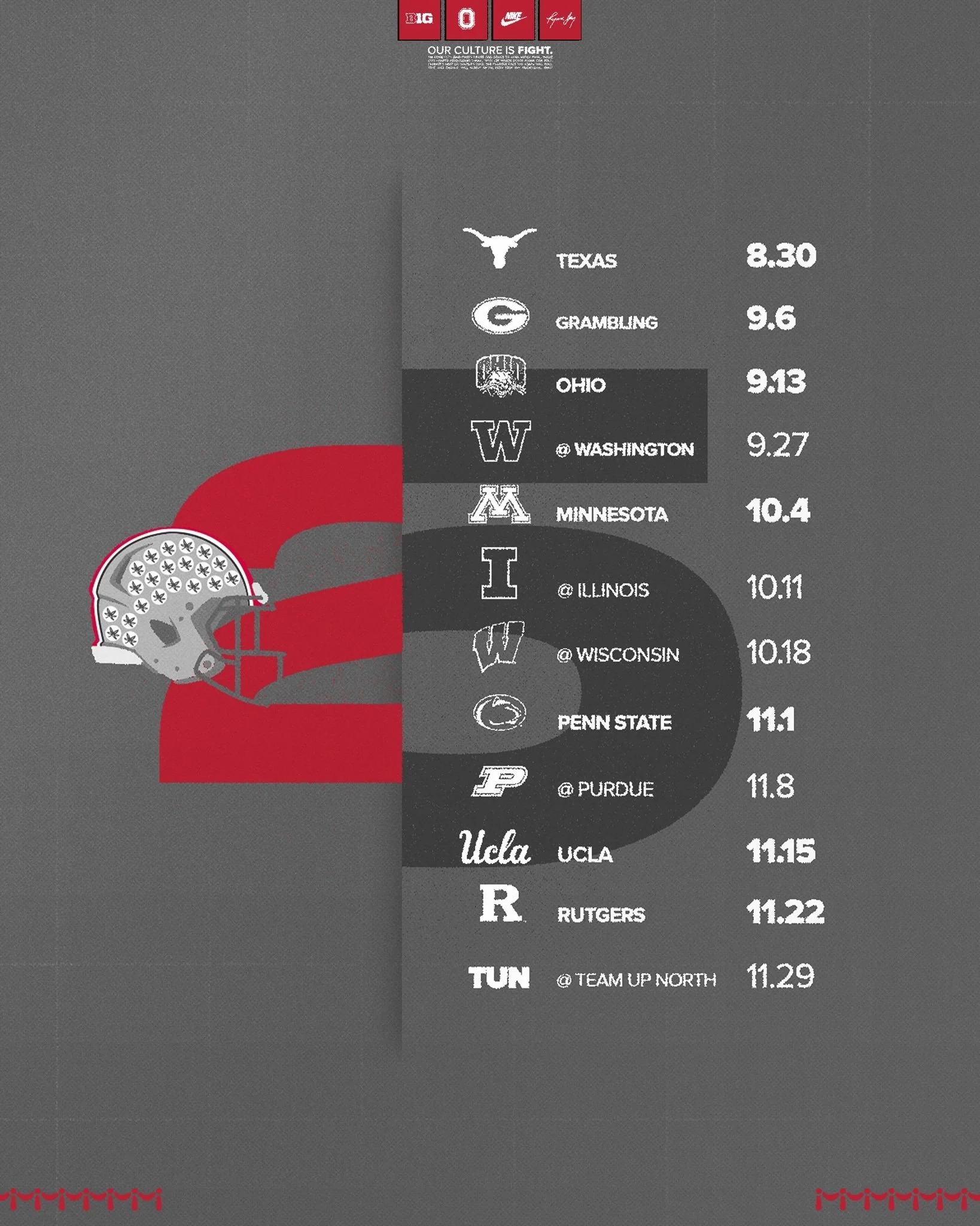 Ohio State 2026 Football Schedule Printable