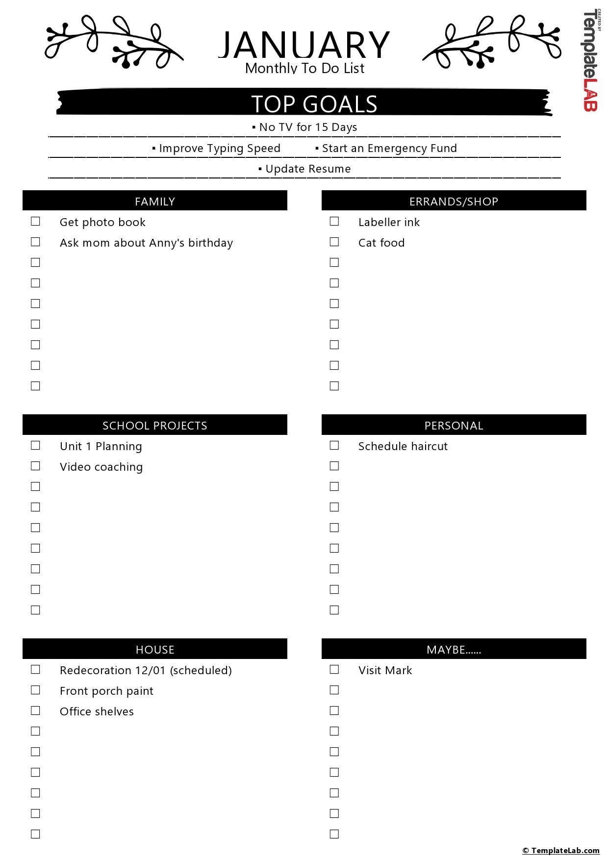 Printable To Do Lists In Word Printable To Do Lists In Word