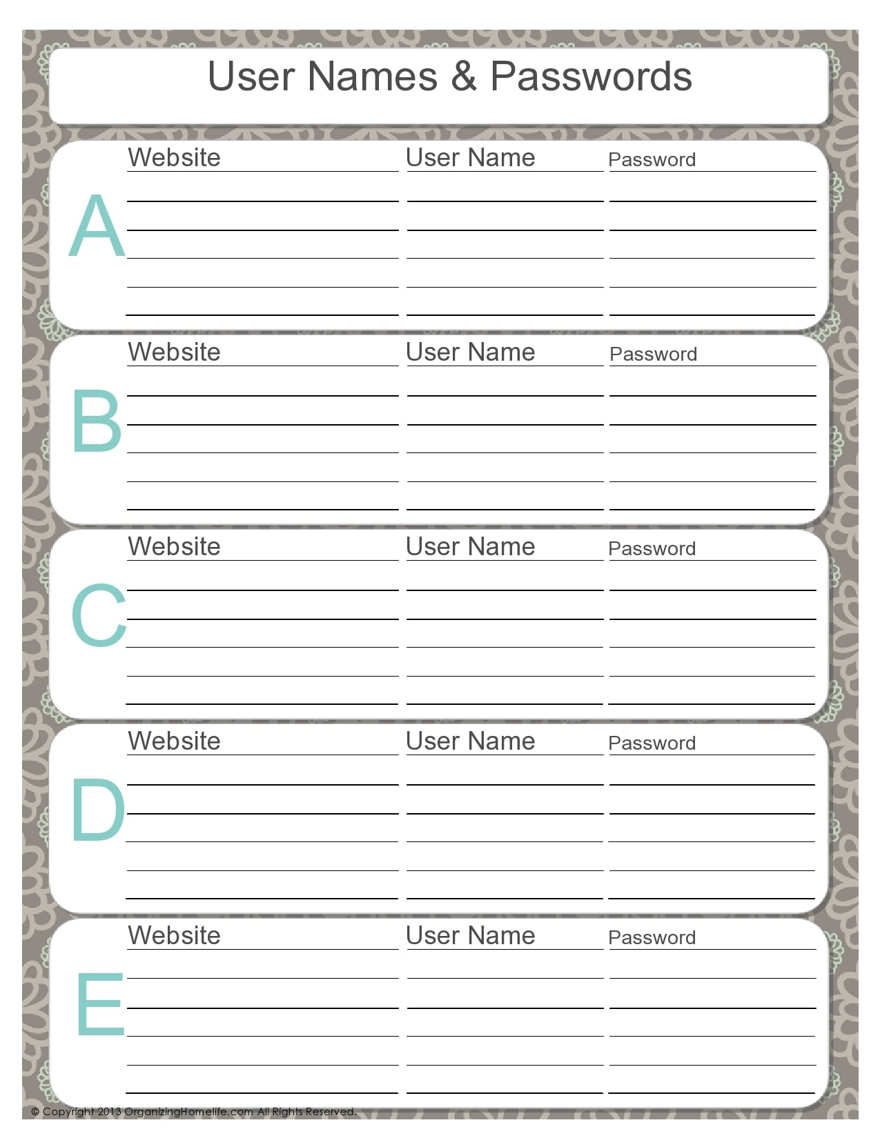 30 Useful Password List Templates Logs TemplateArchive