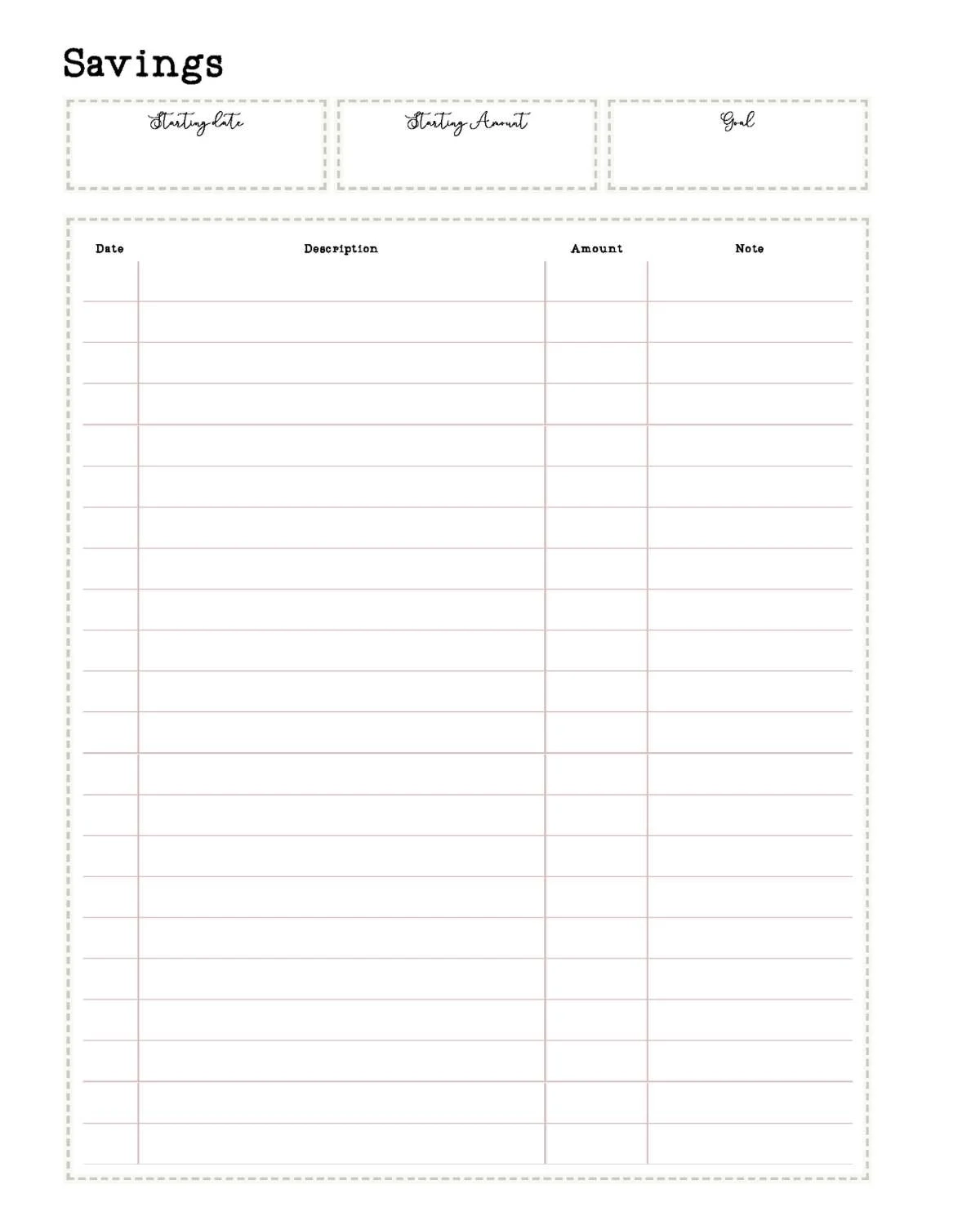 7 Beautiful And Simple Free Printable Savings Trackers To Keep You Motivated