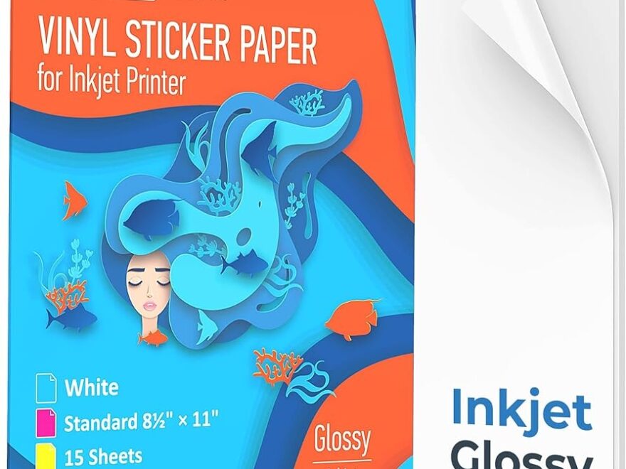 Amazon Limia s Care Printable Vinyl Sticker Paper For Inkjet Printer Glossy White 15 Self Adhesive Sheets Waterproof Decal Paper Standard Letter Size 8 5 x11 Automotive