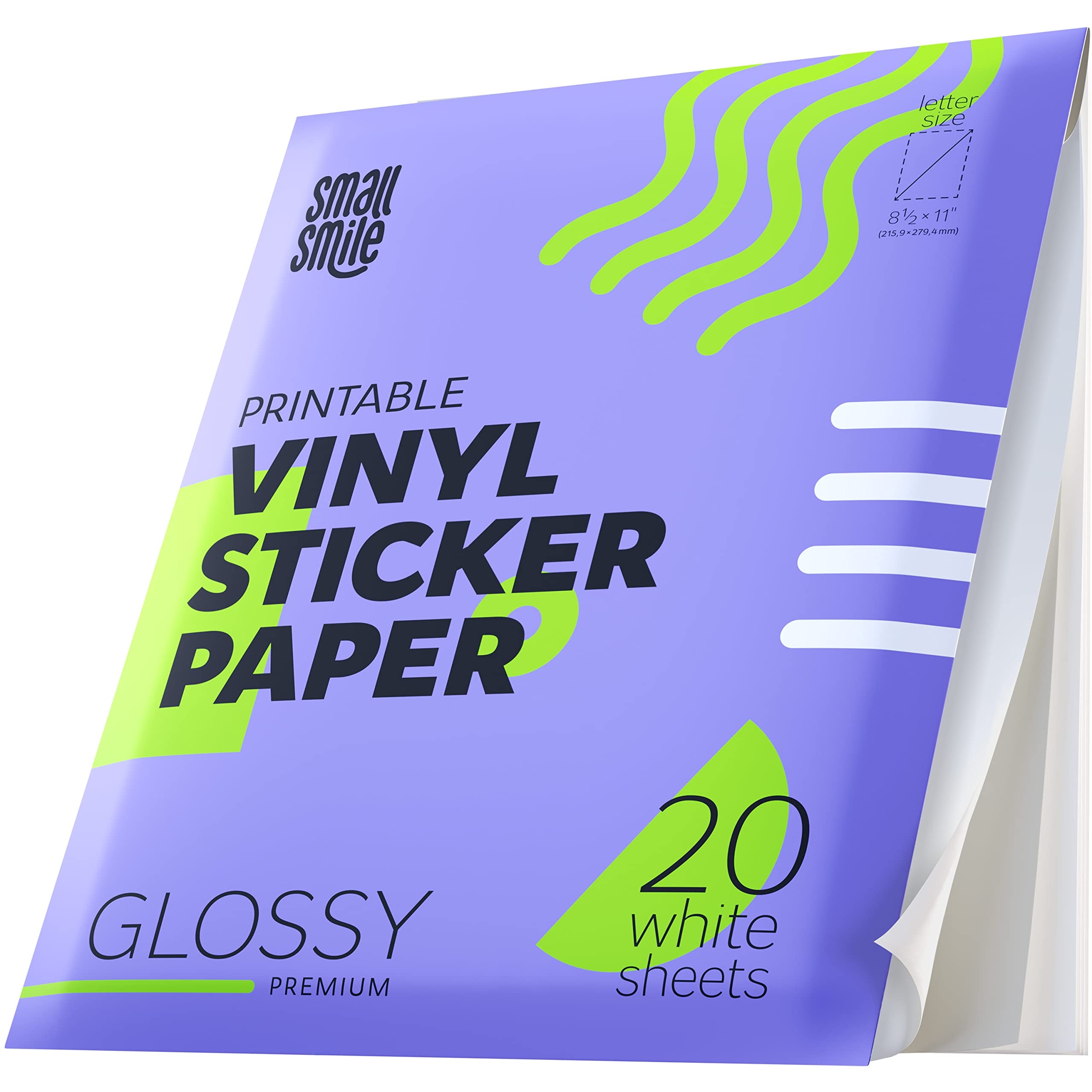 Amazon Premium Printable Vinyl Sticker Paper For Inkjet Printer And Laser 20 White Glossy Sticker Paper Waterproof Durability Adhesive Paper 8 5 X 11 Fast Dry Holds Ink Well Great Amazon Premium Printable Vinyl Sticker Paper For Inkjet Printer And Laser 20 White Glossy Sticker Paper Waterproof Durability Adhesive Paper 8 5 X 11 Fast Dry Holds Ink Well Great