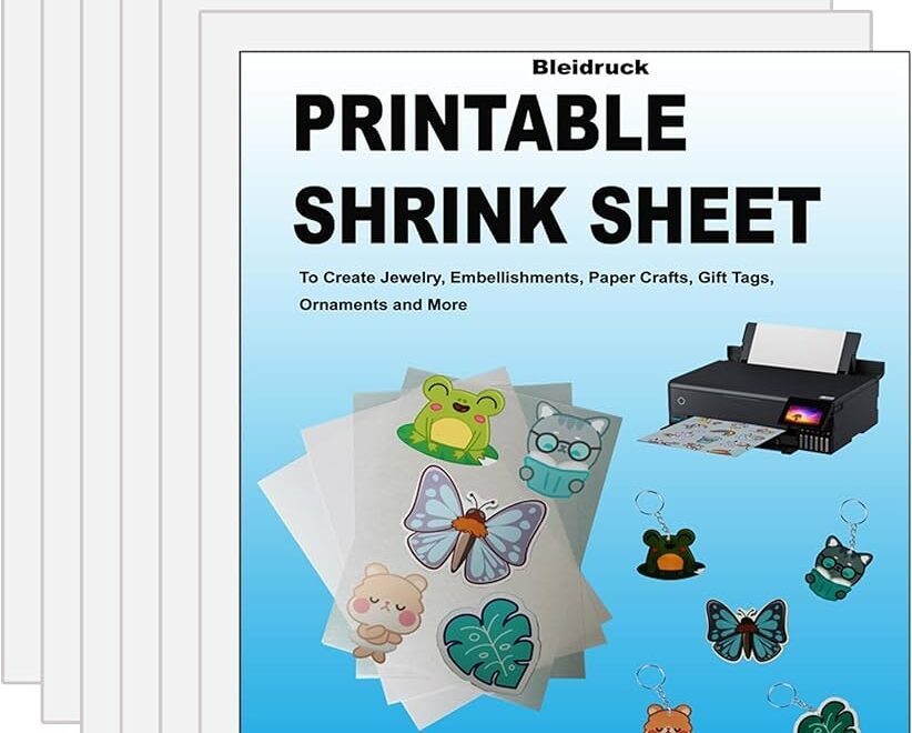Amazon Printable Shrink Plastic Sheets Shrink Films Papers For Kids Creative Craft 6 Glossy White Sheets 8 3 X 11 7 Inch For Inkjet Printer Office Products