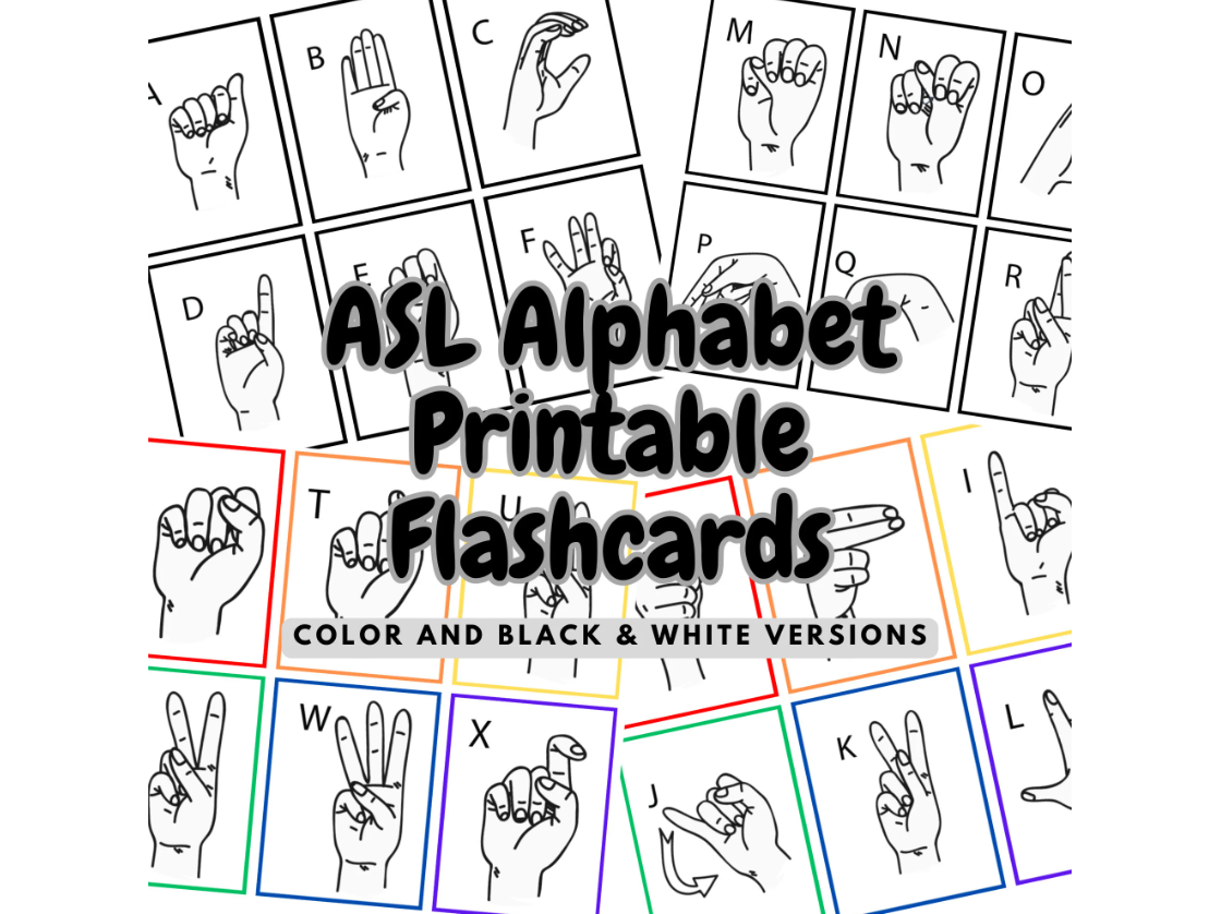 Sign Language Printable Flash Cards
