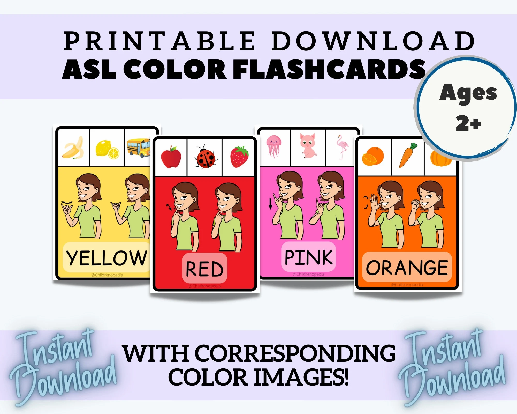 Sign Language Color Chart Printable Sign Language Color Chart Printable