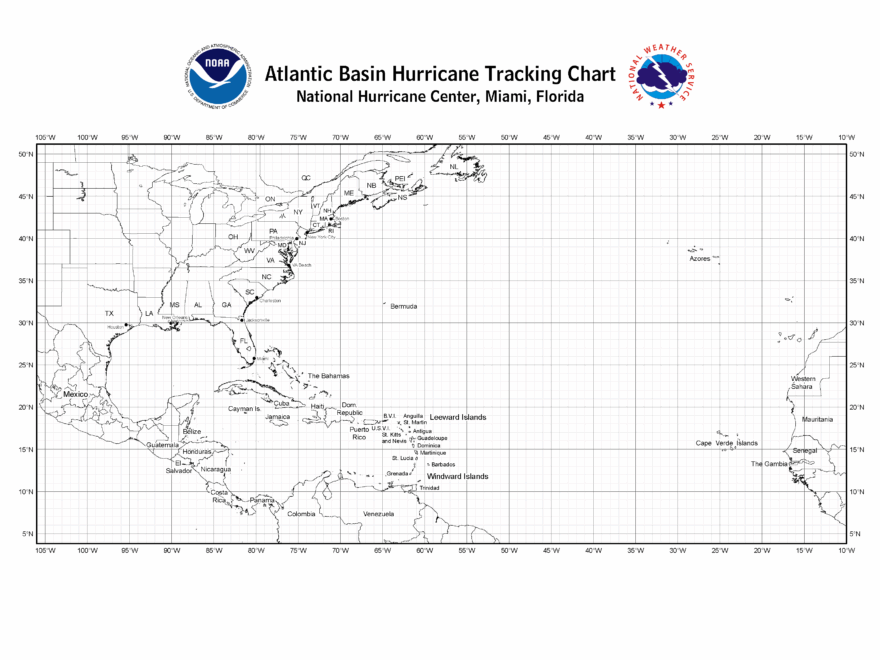 Atlantic And Eastern Pacific Hurricane Tracking Charts
