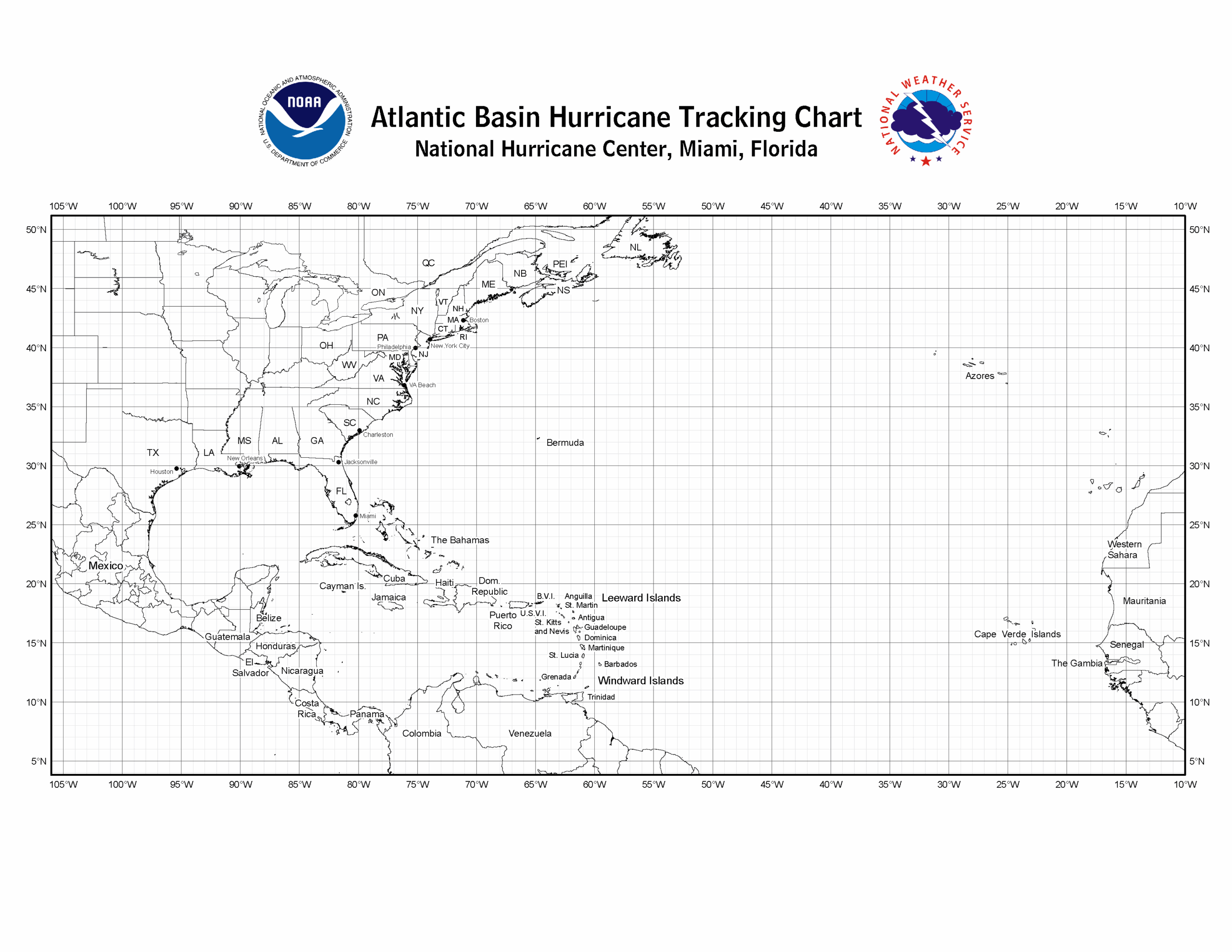 Atlantic And Eastern Pacific Hurricane Tracking Charts