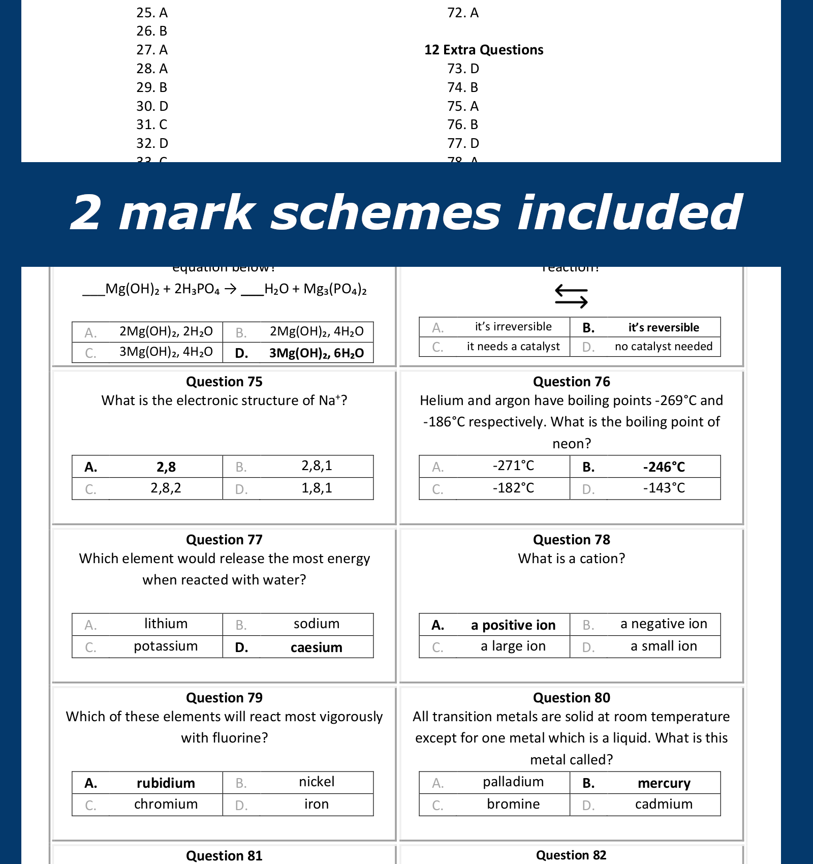 Periodic Table Quiz Gcse Printable