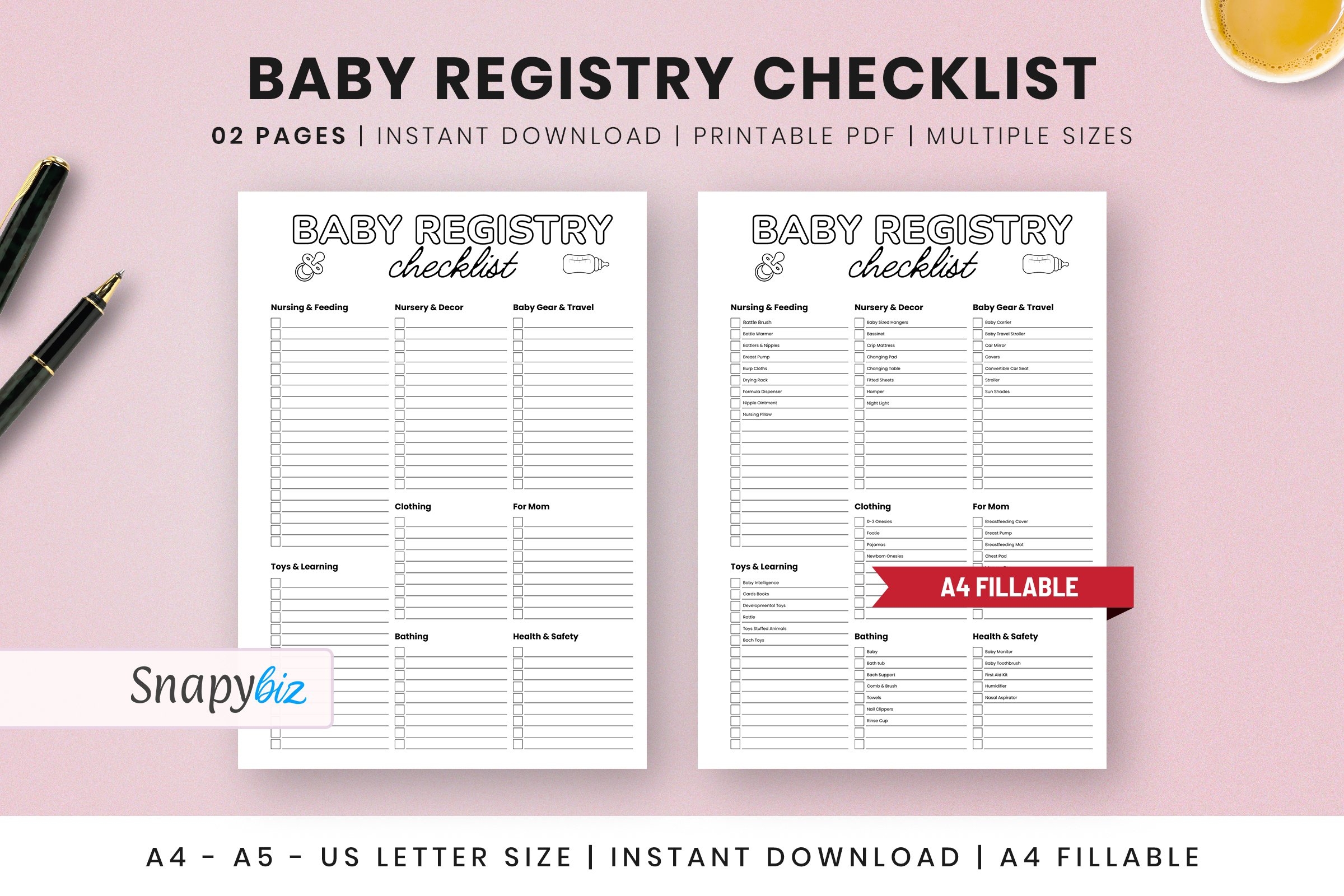 Printable Baby Registry Wedding List