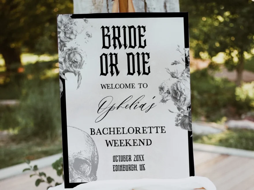 Bachelorette Welcome Sign Bride Or Die Printable Games OhHappyPrintables
