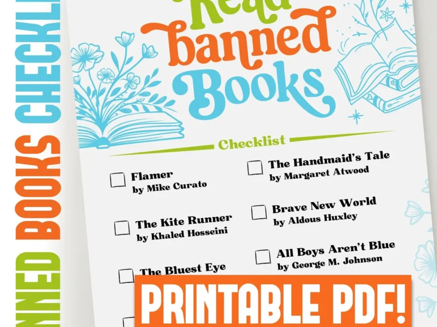 Banned Books Checklist Printable PDF Digital Download Etsy