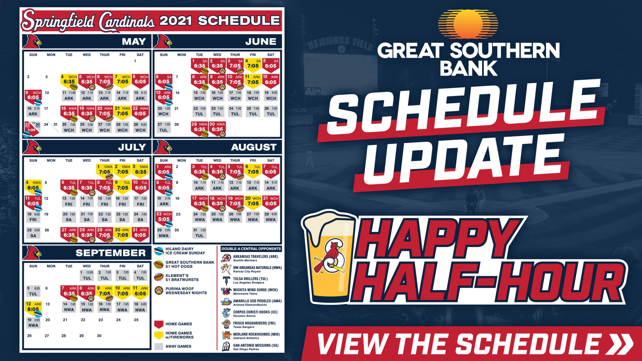 Springfield Cardinals Printable Schedule 2026