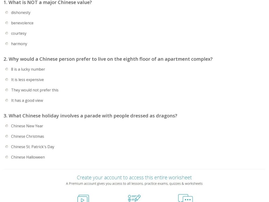 China s Culture Quiz Worksheet For Kids Study