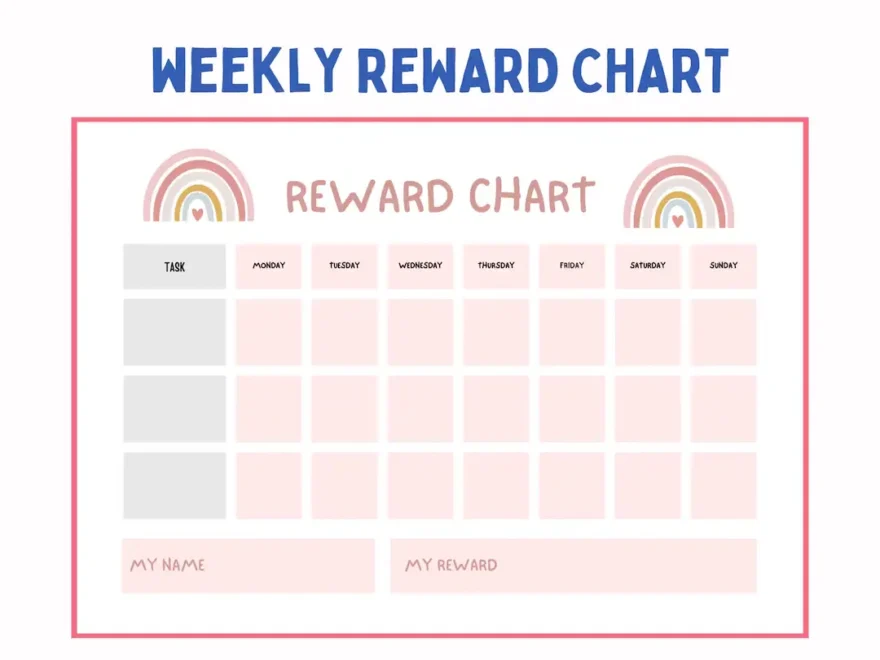 Chore Chart For Kids Printable Daily Weekly Reward Chart For Kids Behavior Chart Reward Chart Etsy