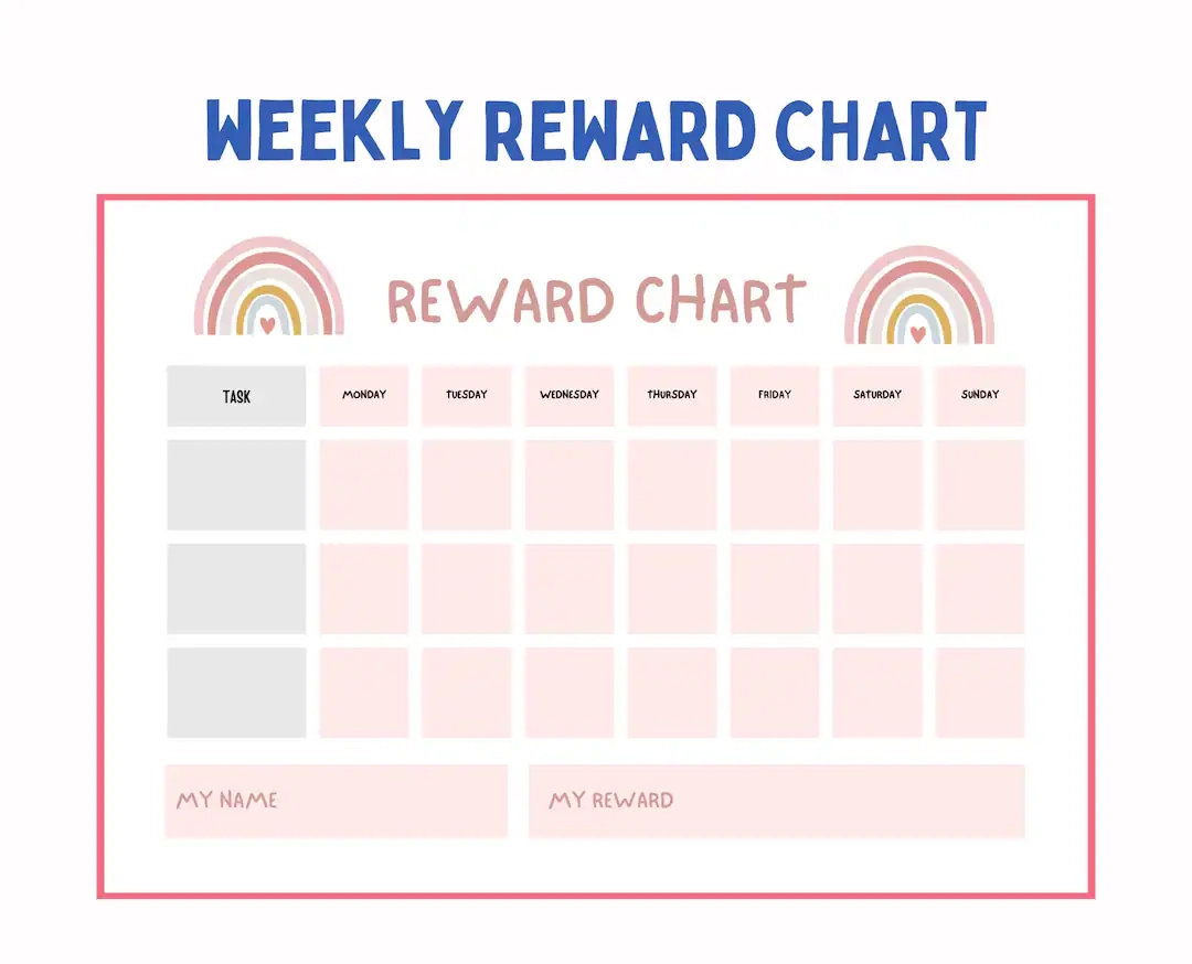 Chore Chart For Kids Printable Daily Weekly Reward Chart For Kids Behavior Chart Reward Chart Etsy Chore Chart For Kids Printable Daily Weekly Reward Chart For Kids Behavior Chart Reward Chart Etsy