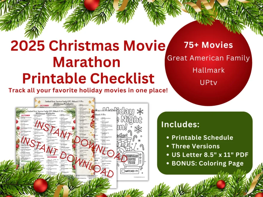 Christmas Movie Calendar Etsy