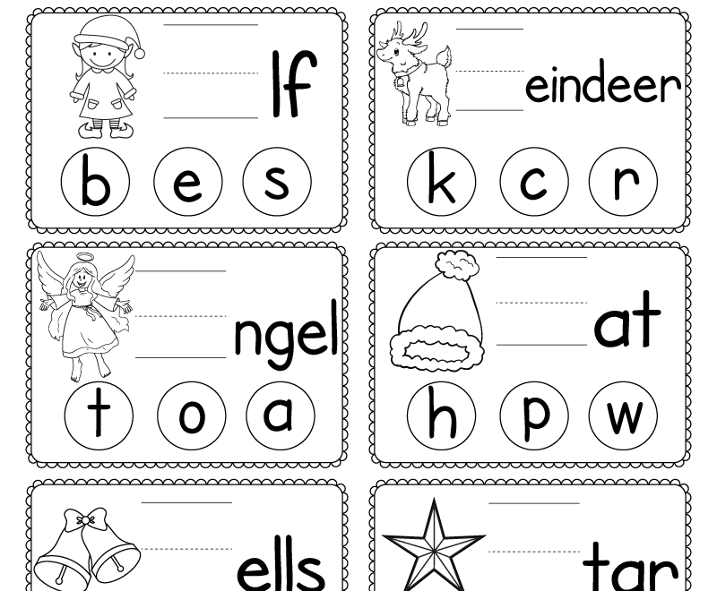 Christmas Phonics Worksheet Free Printable Digital PDF