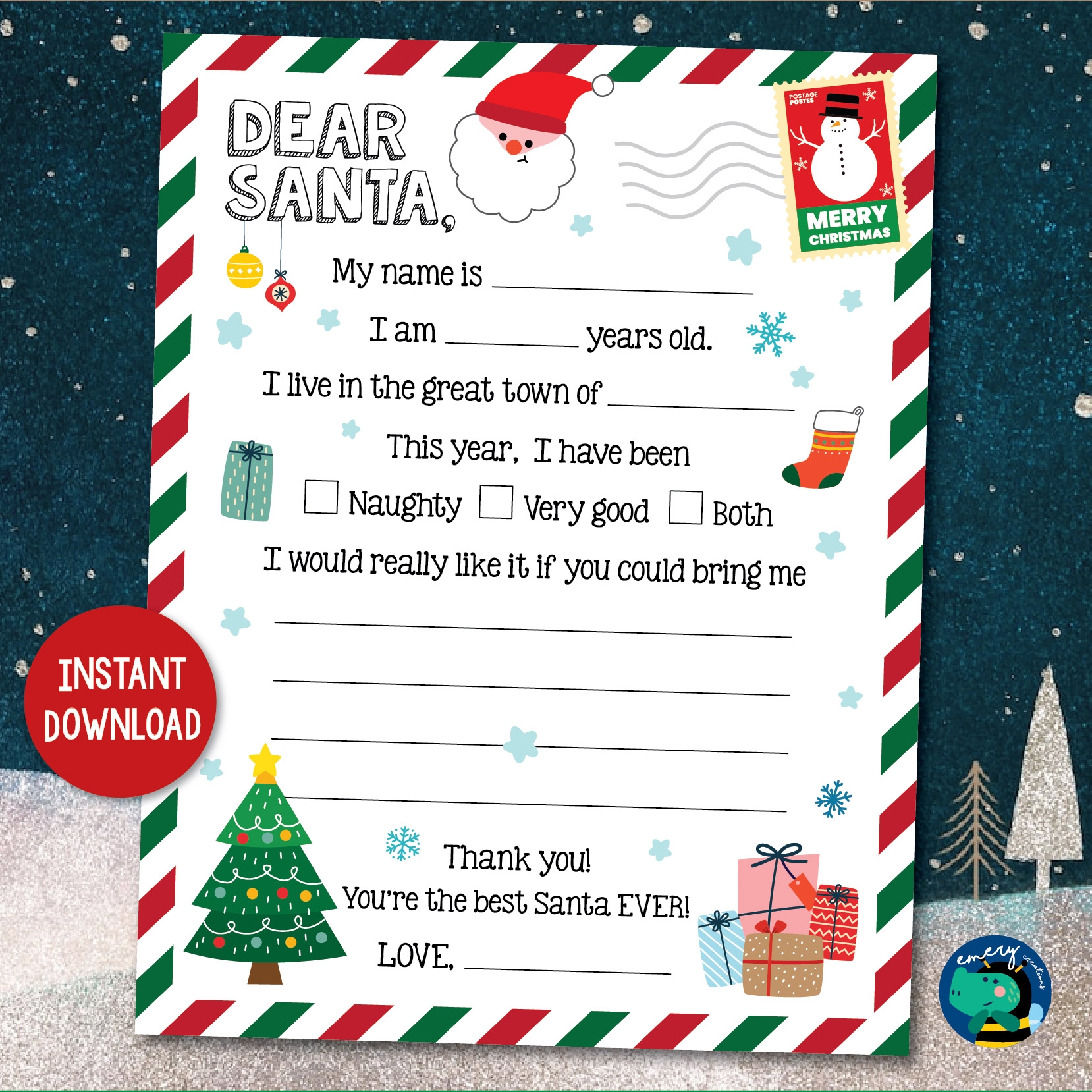 Printable Christmas Wish List For Santa Printable Christmas Wish List For Santa
