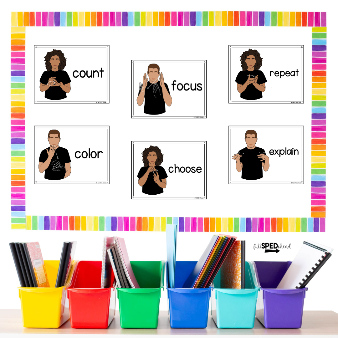 Sign Language Action Words Printable