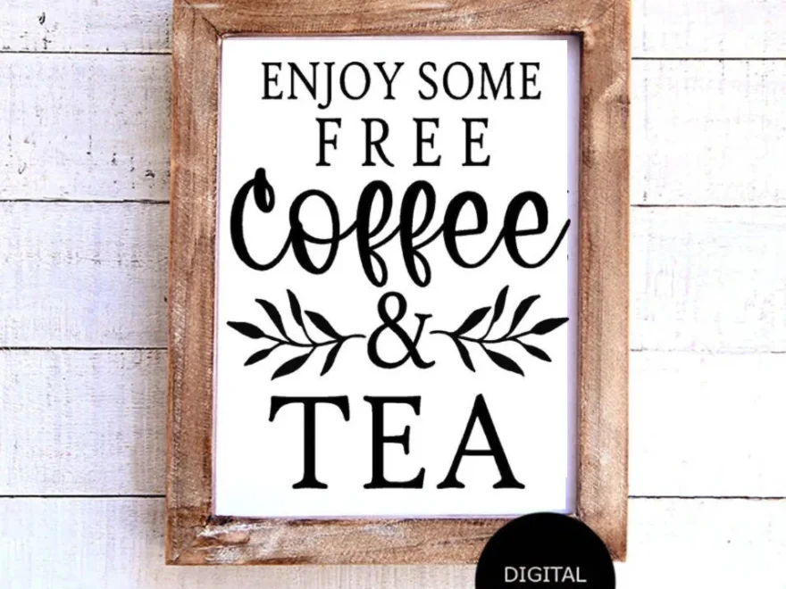 Coffee Bar Printable Office Drink Sign Free Coffee And Tea Printable Coffee Digital Print Customer Appreciation Drink Bar Self Serve Etsy Israel