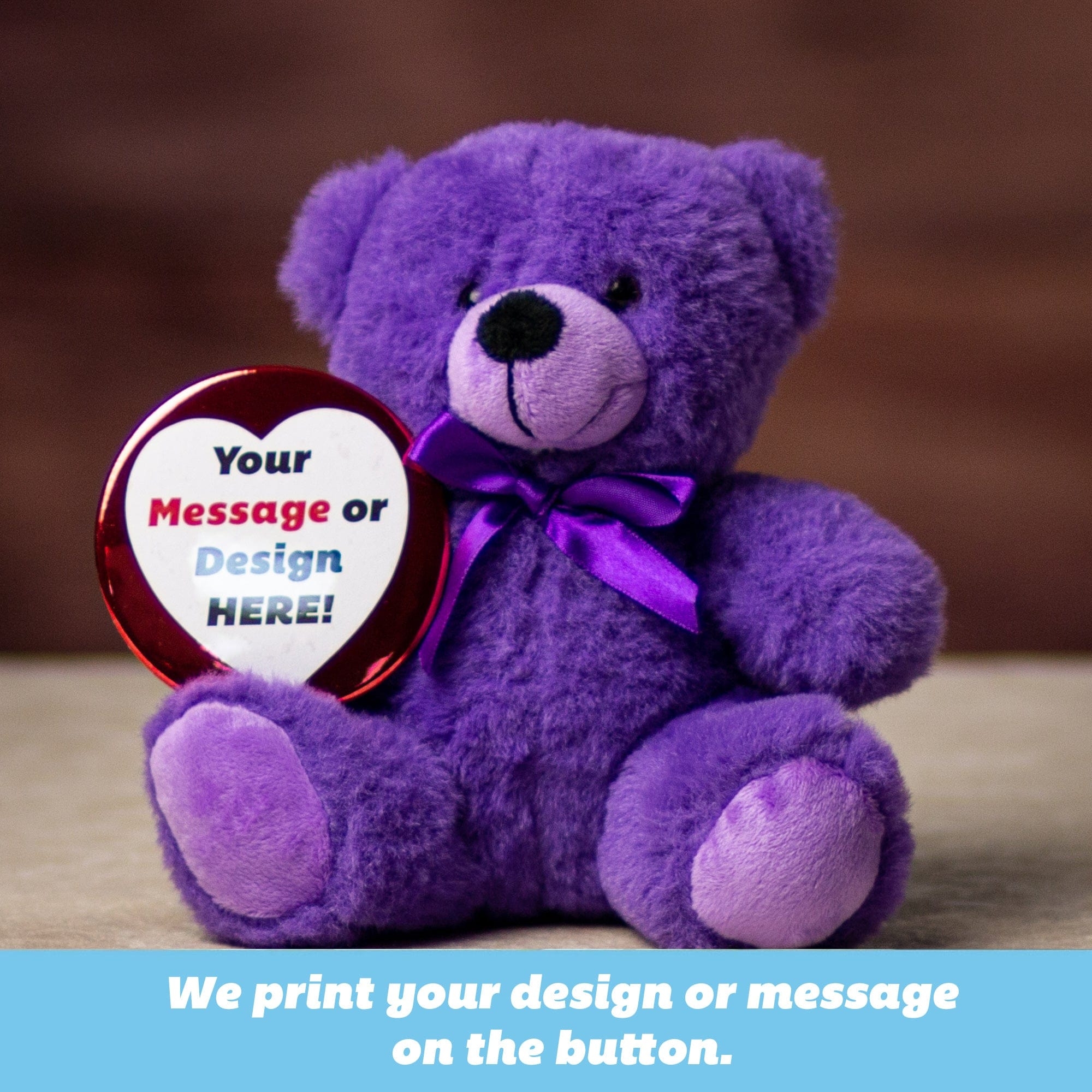 Custom Printed Button For Any Stuffed Animal Plush In A Rush