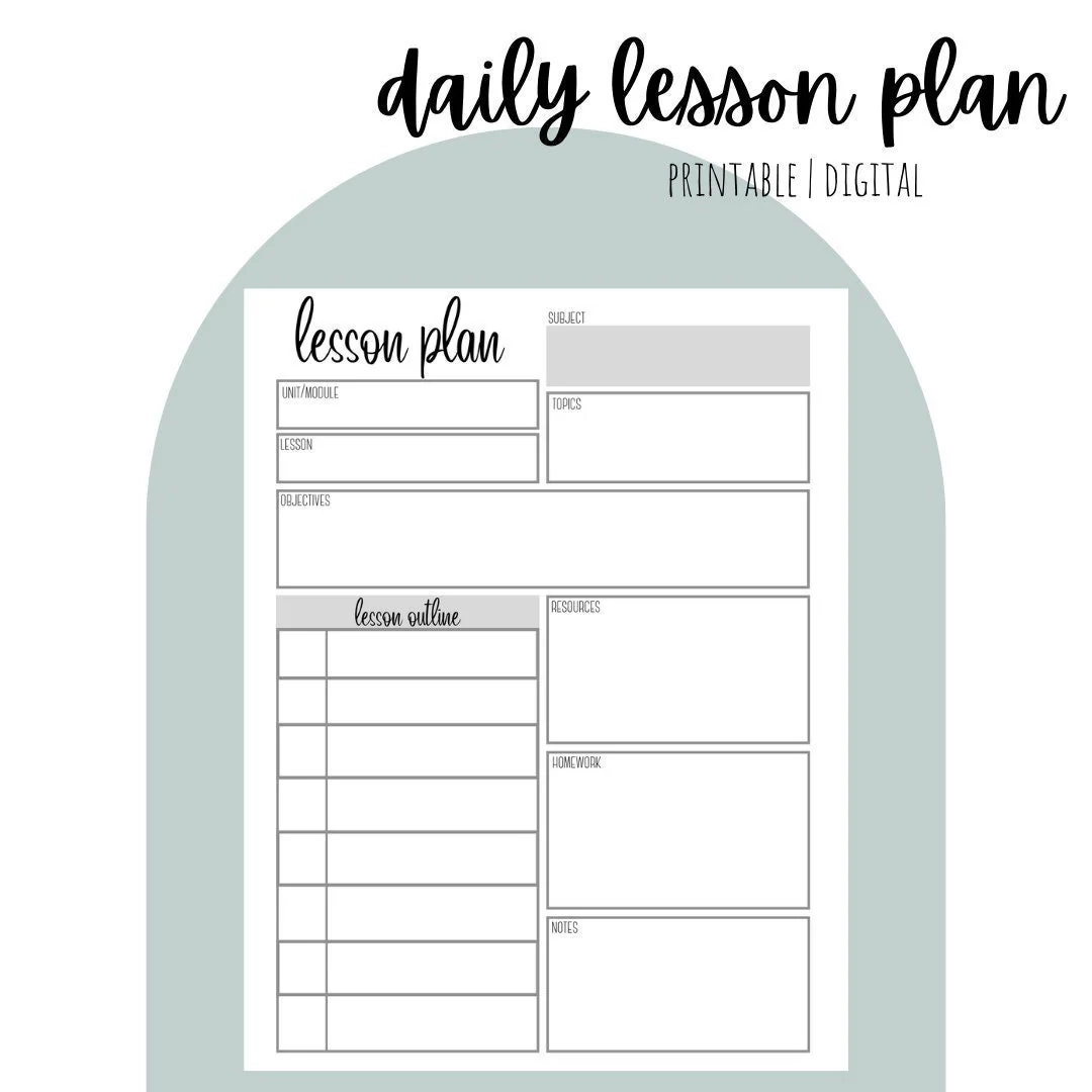 Daily Lesson Planner Printable Lesson Plan Digital Lesson Plan Teacher Organization Lesson Template Classroom Management Sub Plan Resource Etsy