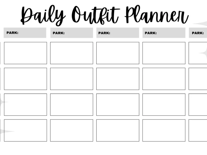 Daily Outfit Planner Instant Download Etsy