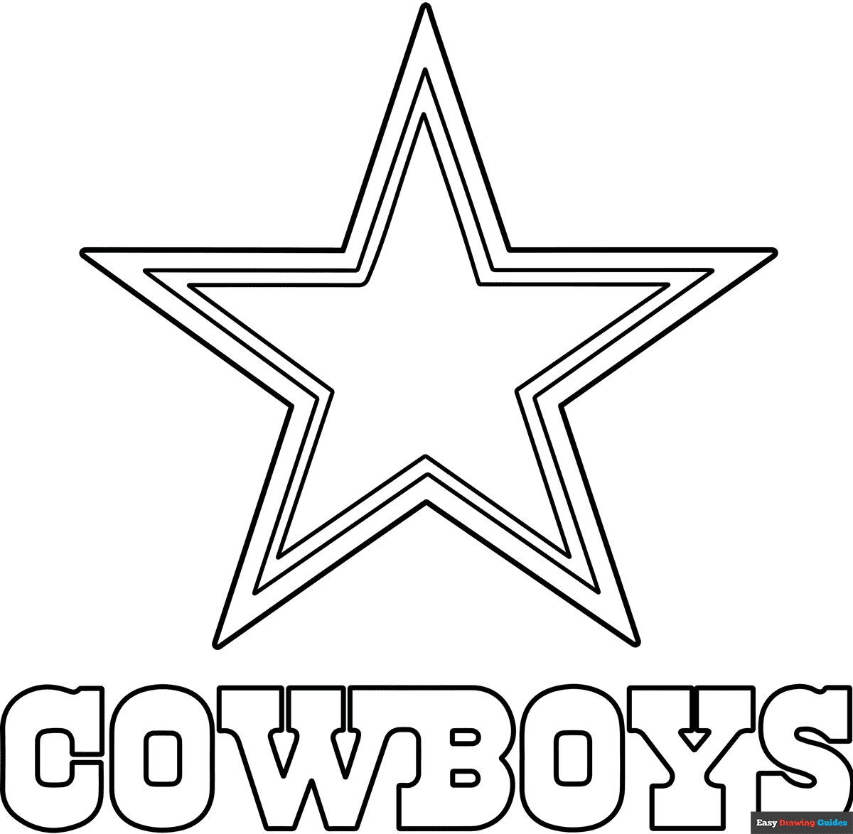 Dallas Cowboys Logo Coloring Page Easy Drawing Guides Dallas Cowboys Logo Coloring Page Easy Drawing Guides