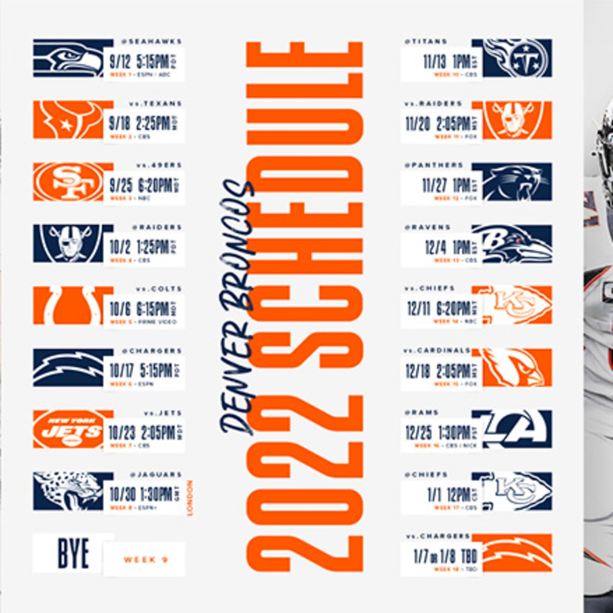 Printable Denver Broncos Schedule