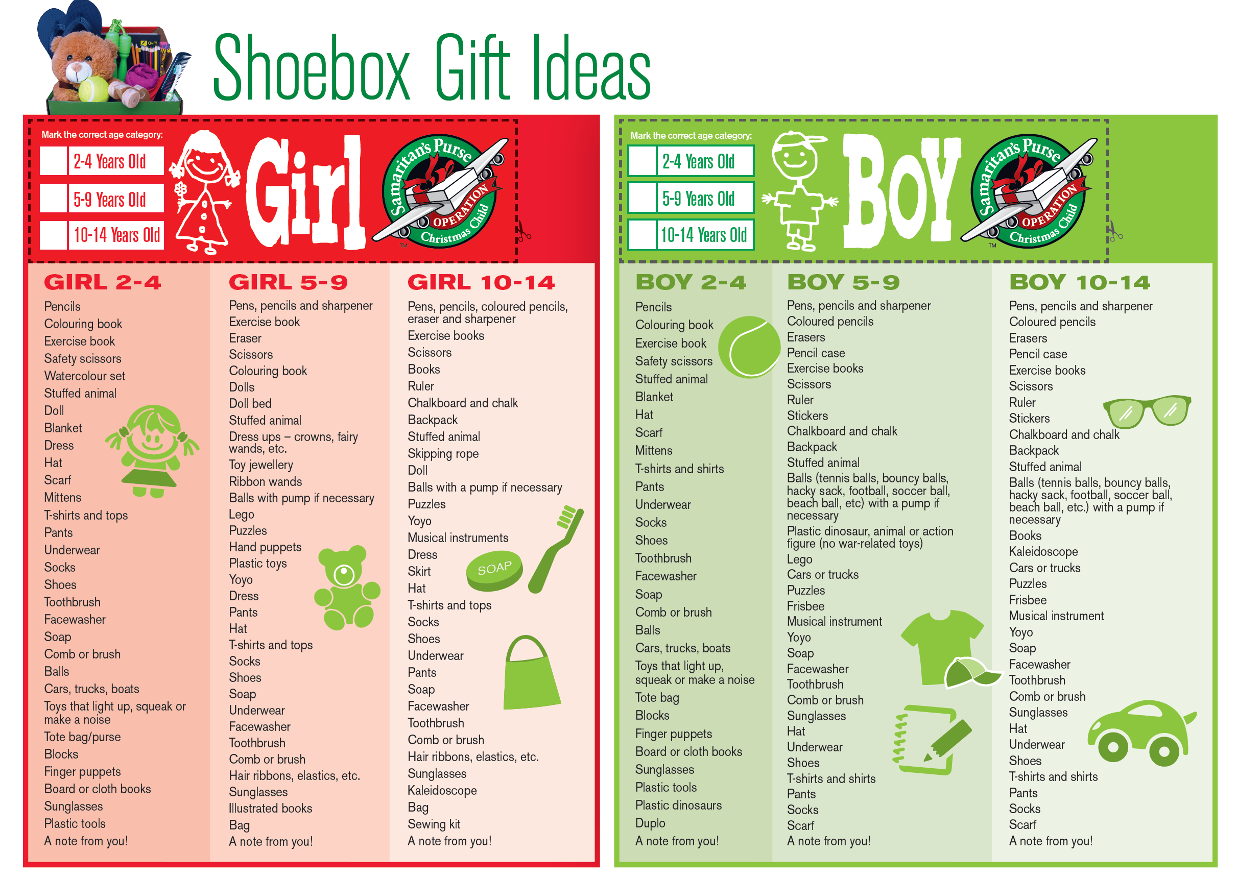Printable Packing List Operation Christmas Child
