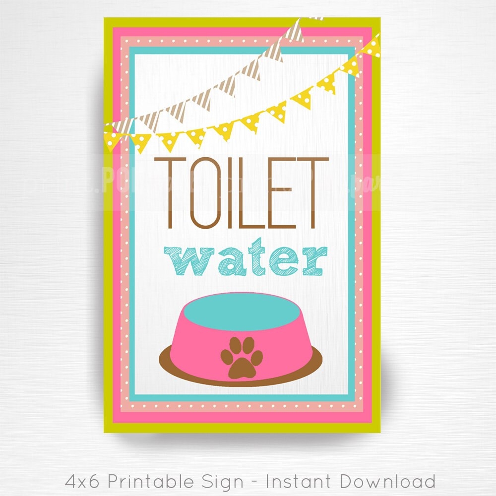 Dog Party Signs Toilet Water Brown Lab Dog Birthday Party YOU PRINT Pink Blue Green Yellow 4x6 Etsy Dog Party Signs Toilet Water Brown Lab Dog Birthday Party YOU PRINT Pink Blue Green Yellow 4x6 Etsy