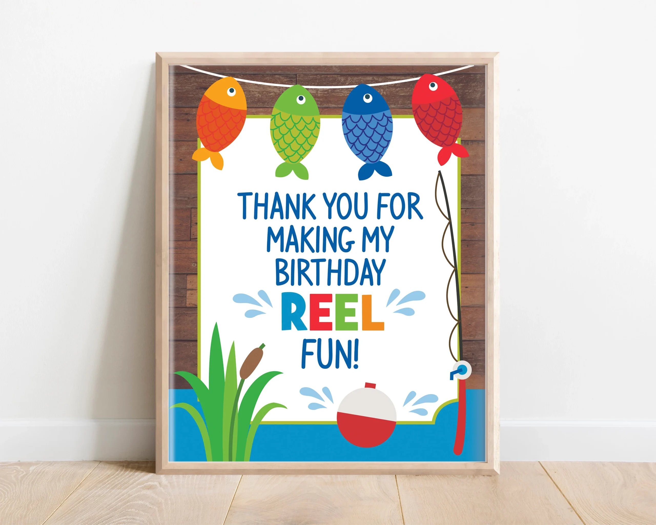 Fishing Birthday Thank You Sign Party Decor digital Download Etsy