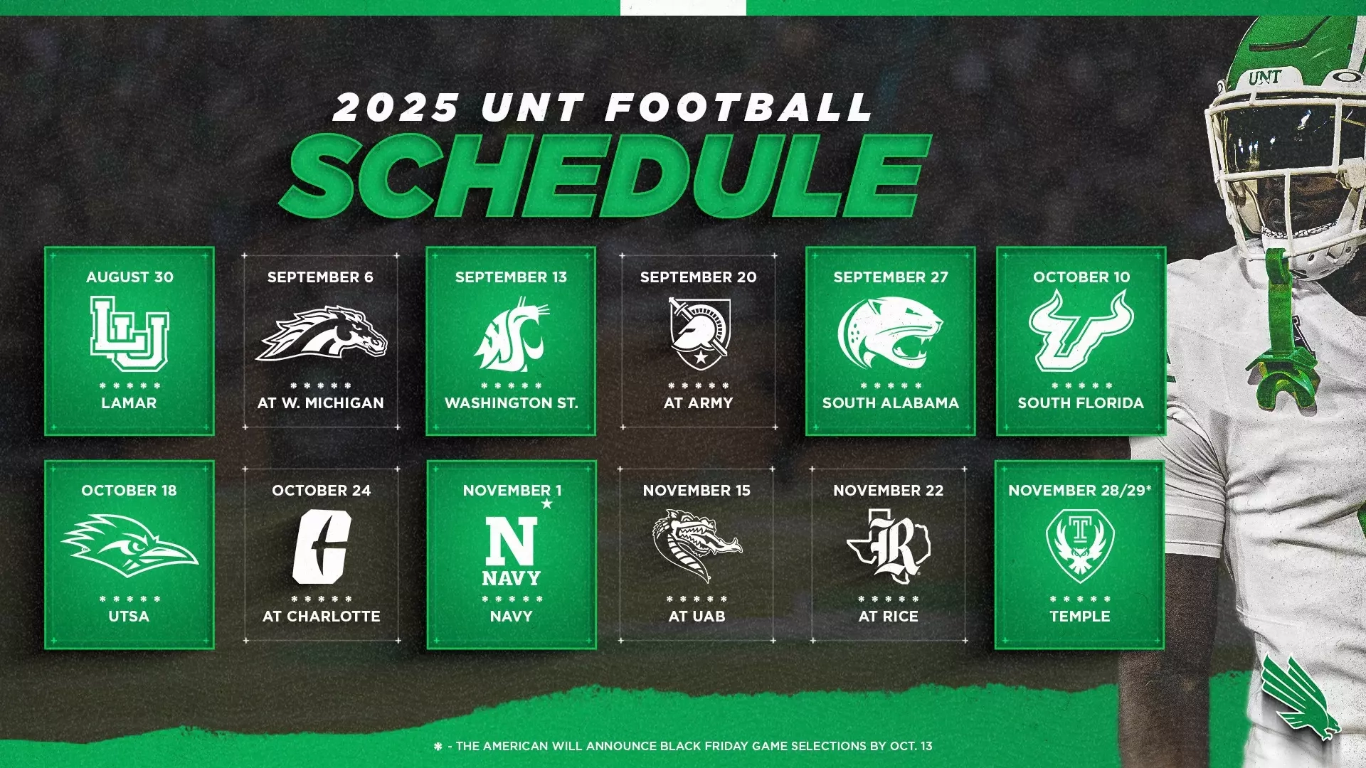 Football Announces 2025 Schedule University Of North Texas Athletics