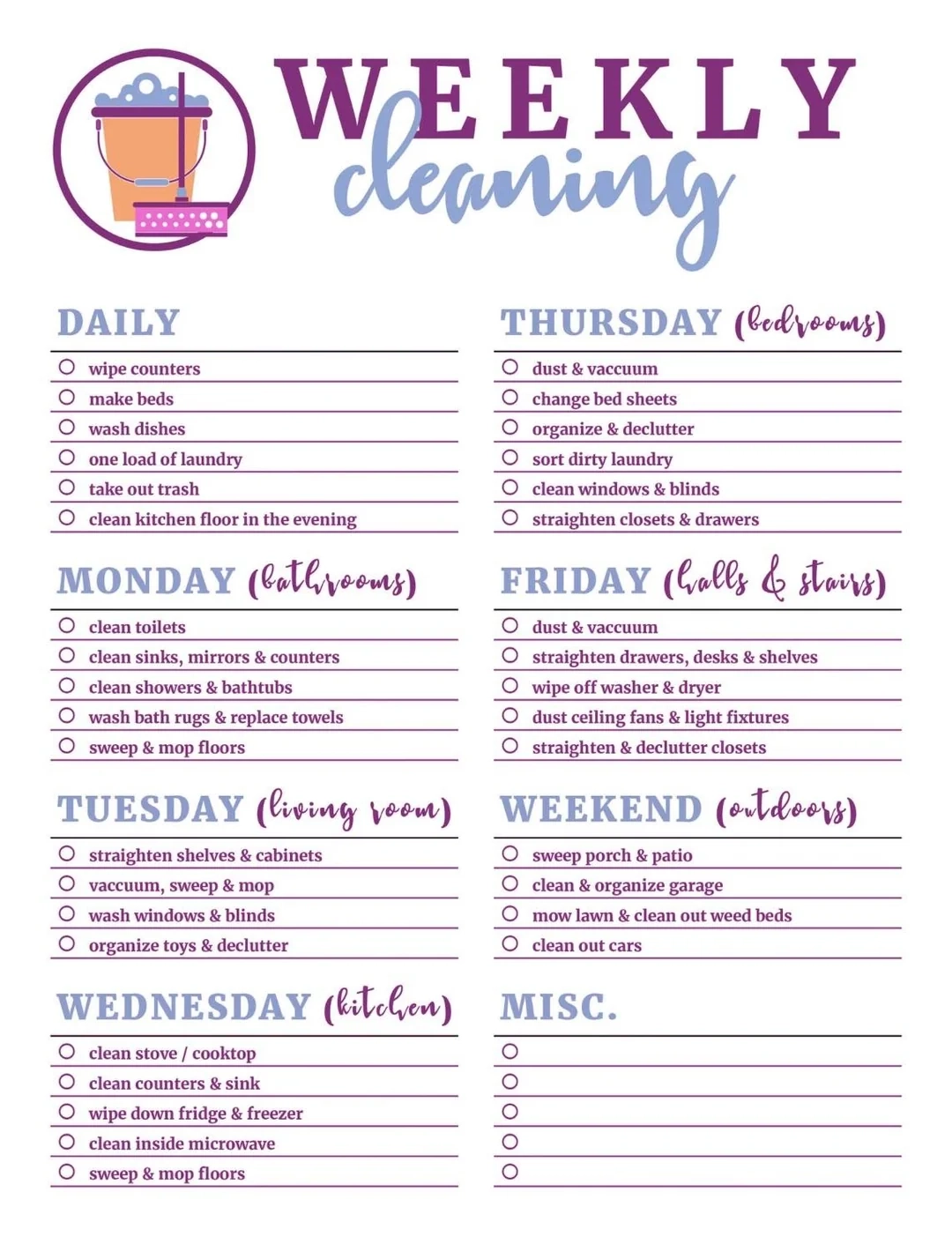 Printable Cleaning Flow Chart Printable Cleaning Flow Chart
