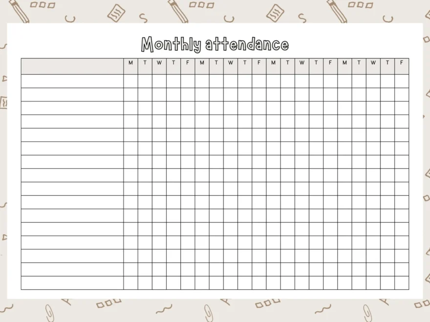 Free And Customizable Attendance Templates