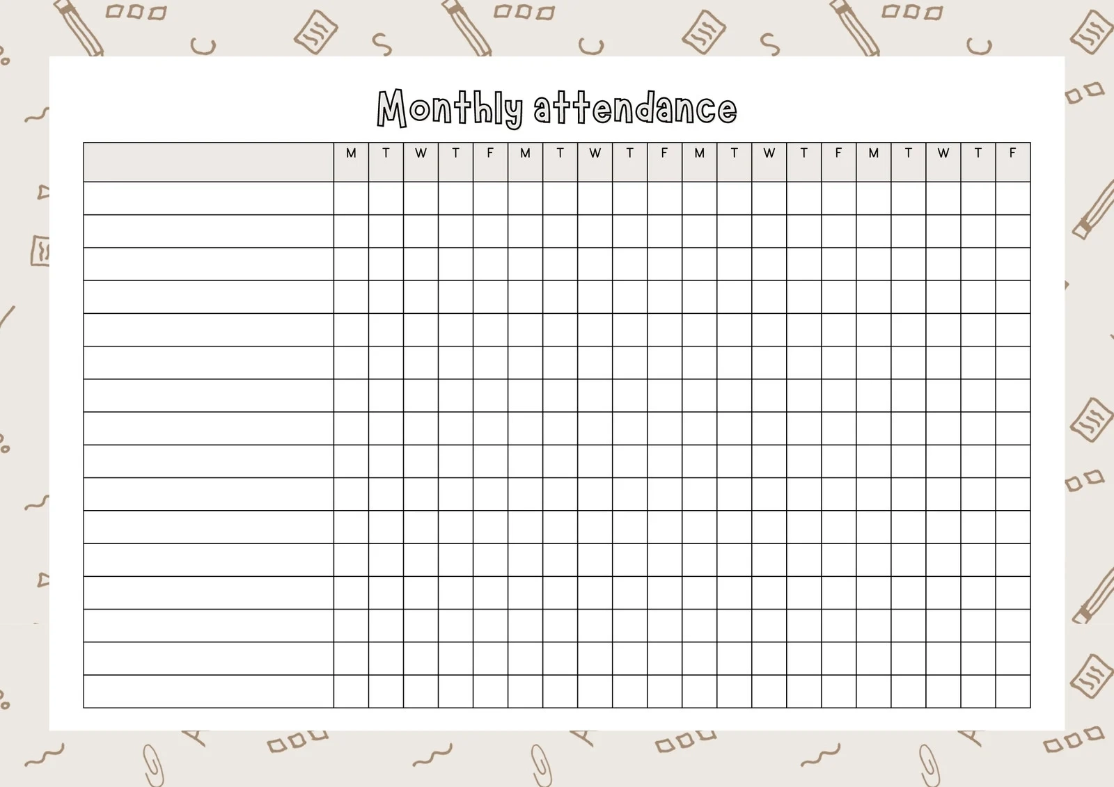 Free And Customizable Attendance Templates