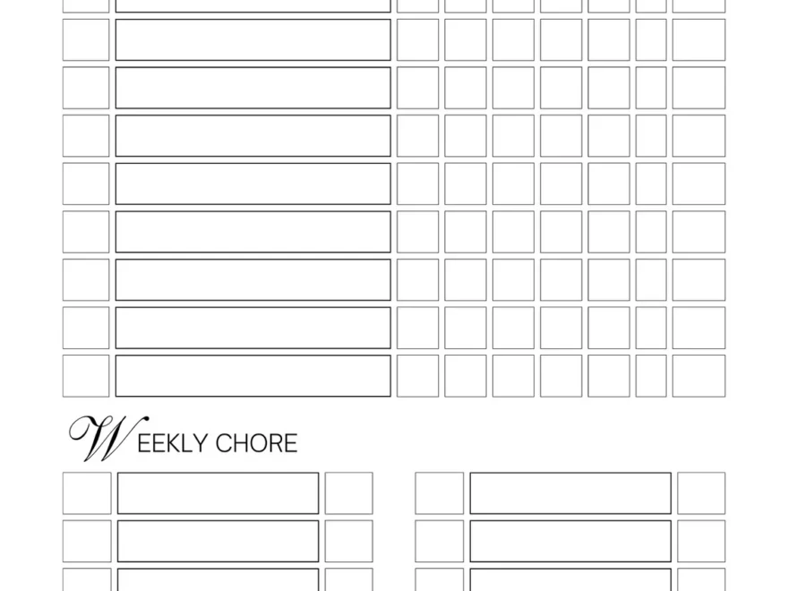 Free And Customizable Chore Templates