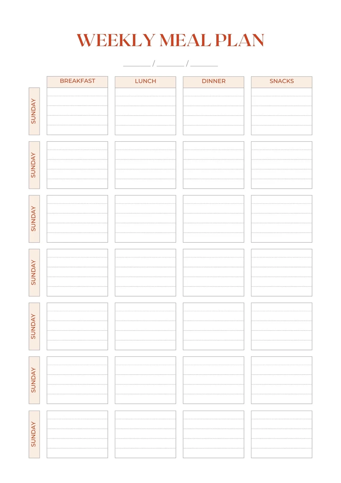 Weekly Meal Planner Calendar Printable Weekly Meal Planner Calendar Printable