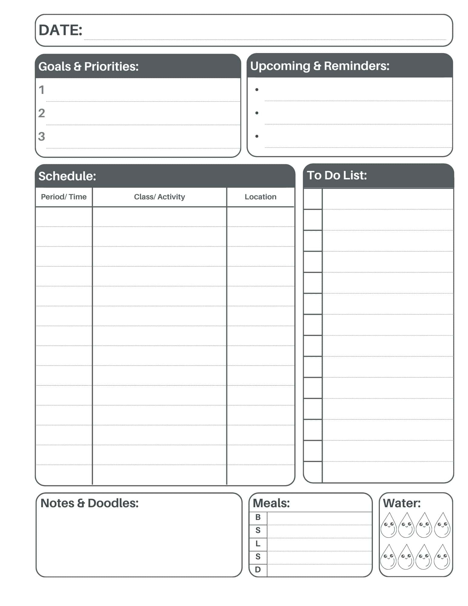 Free Daily Student Schedule Planner FREE Download 