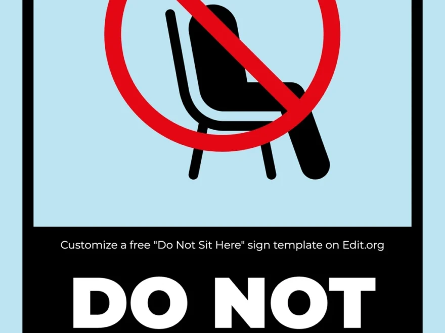 Free Do Not Sit Sign Templates