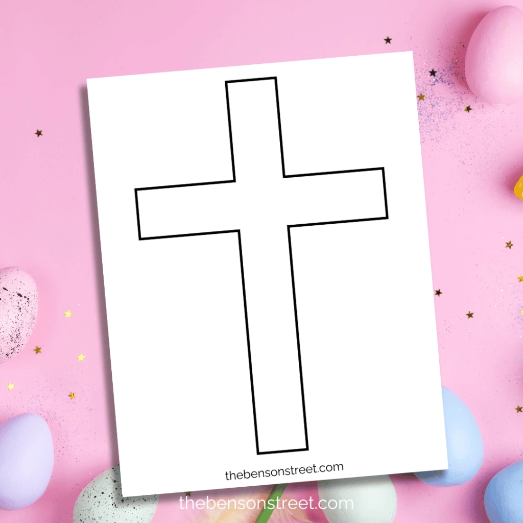 FREE Easter Cross Template Printable For Crafts Coloring