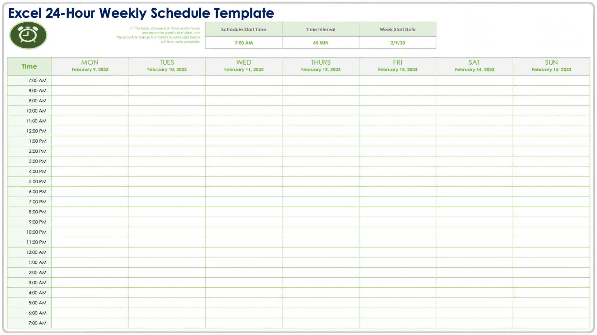 Printable Hourly Planner Sheet